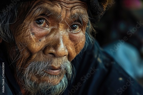The piercing gaze of an elderly artisan, a compelling portrait