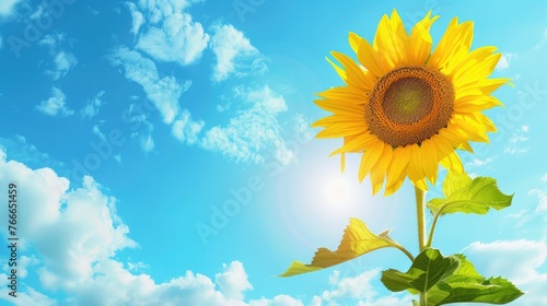 sunflower on a blue sky background. Nature background