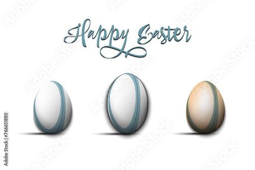 Happy Easter. Eggs shaped rugby balls