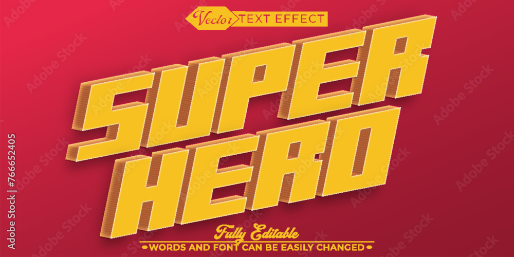 Naklejka premium Orange Retro Comic Book Super Hero Vector Editable Text Effect Template