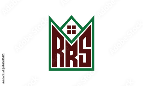 RRS initial letter builders real estate logo design vector. construction, housing, home marker, property, building, apartment, flat, compartment, business, corporate, house rent, rental, commercial photo