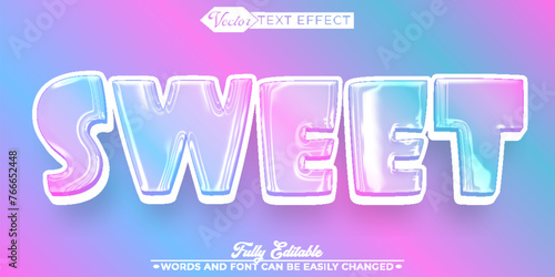 Cartoon Soft Colorful Sweet Vector Editable Text Effect Template
