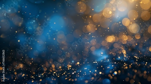 Blue and gold Abstract background and bokeh on New Year's Eve