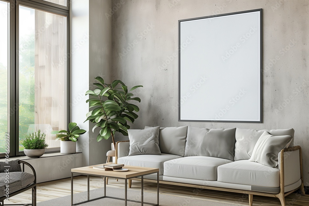 Frame mockup, ISO A paper size. Living room wall poster mockup. Interior mockup with house background. Modern interior design. 3D render Frame mockup, ISO A paper size. Living room wall poster mockup. Interior mockup with house background. Modern interior design. 3D render