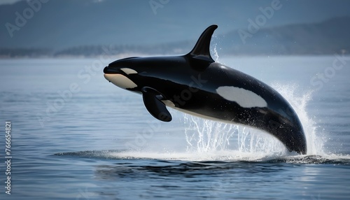 A Dramatic Photograph Of A Powerful Orca Breaching