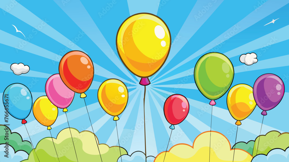 Colorful Balloons Soaring High on a Sunny Day Colorful Balloons Soaring High on a Sunny Day