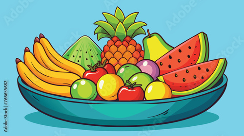 Colorful Assortment of Fresh Fruit in a Bowl