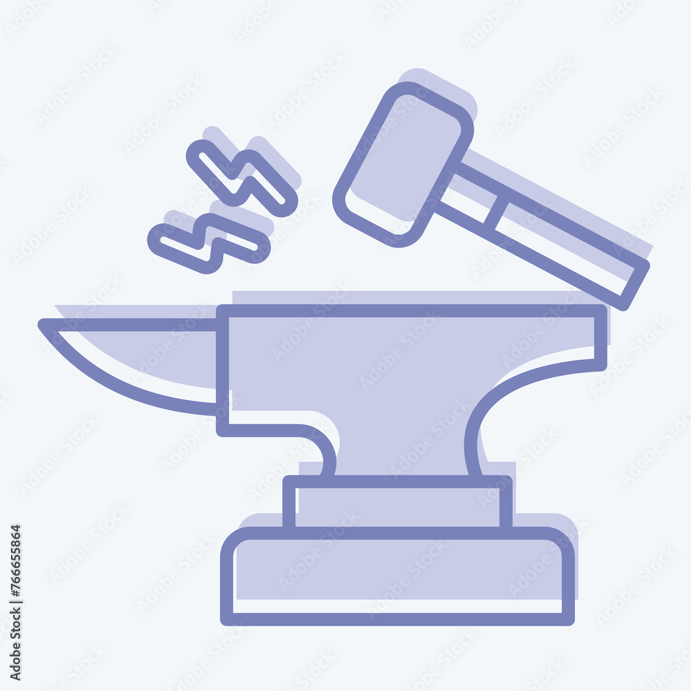 Icon Anvil. related to Celtic symbol. two tone style. simple design editable. simple illustration Icon Anvil. related to Celtic symbol. two tone style. simple design editable. simple illustration