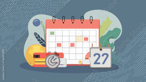 Efficient Time Management  Modern Appointment Scheduler and Date Calendar Illustration