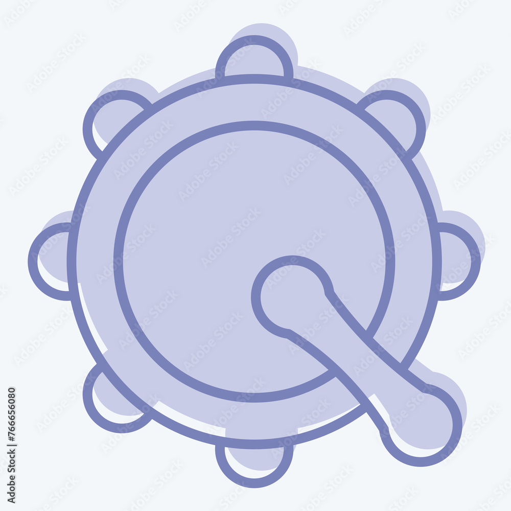 Icon Bodhran. related to Celtic symbol. two tone style. simple design editable. simple illustration Icon Bodhran. related to Celtic symbol. two tone style. simple design editable. simple illustration