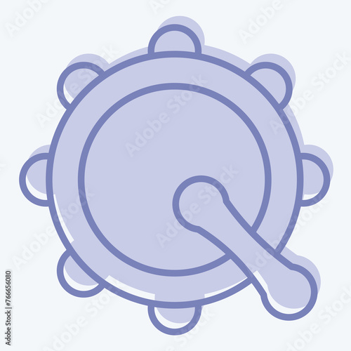 Icon Bodhran. related to Celtic symbol. two tone style. simple design editable. simple illustration