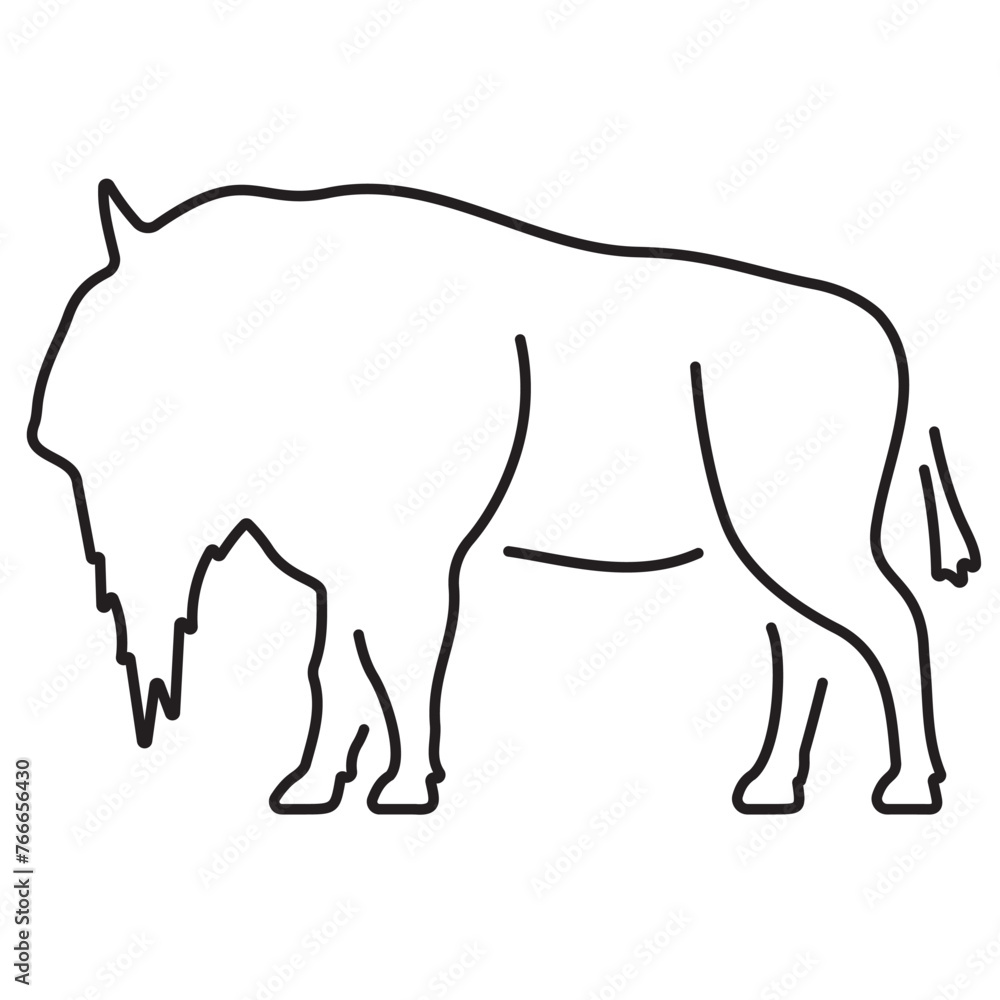 Obraz premium buffalo icon isolated on white background, vector illustration.