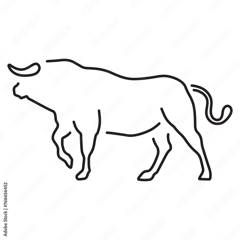bull icon isolated on white background, vector illustration.