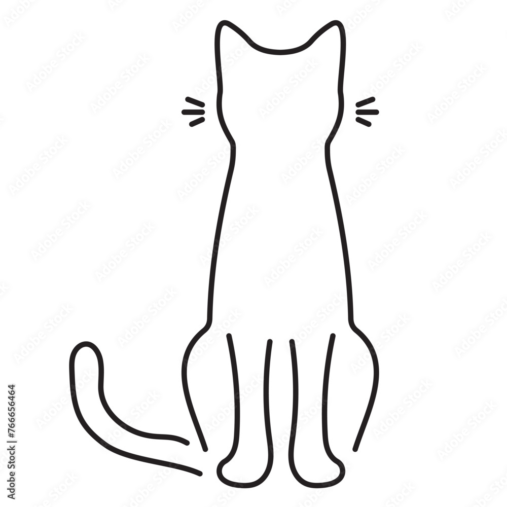 cat icon isolated on white background, vector illustration.