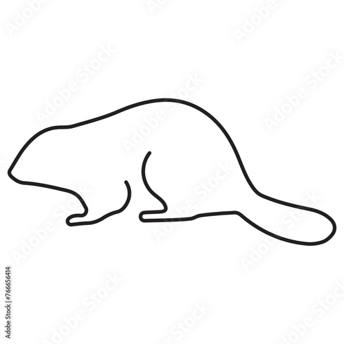 beaver icon isolated on white background, vector illustration.
