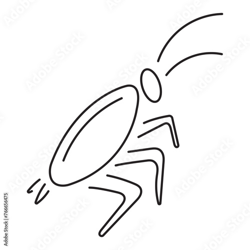 cockroach icon isolated on white background, vector illustration.