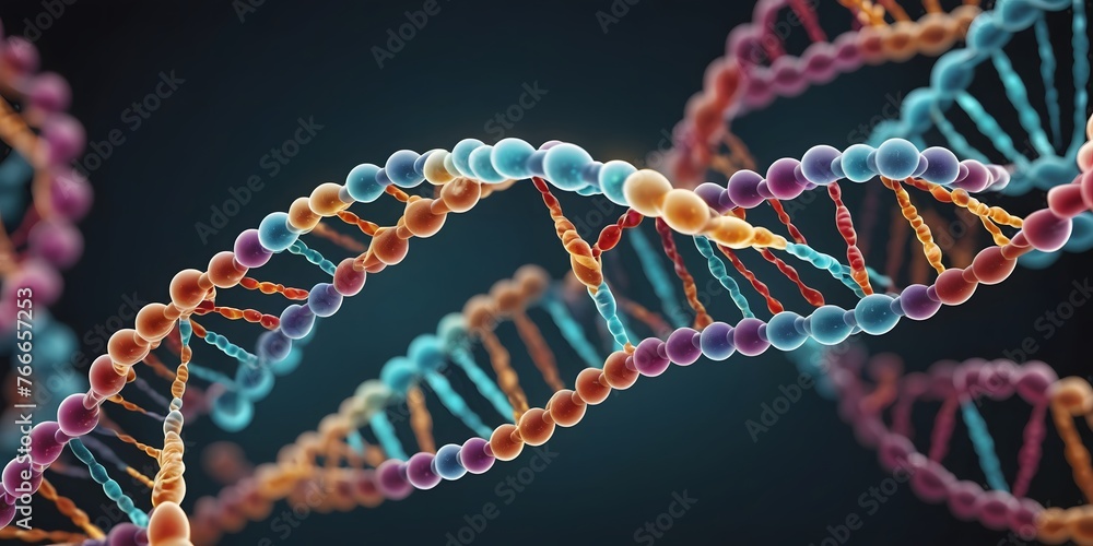 Microscopic Marvel, DNA Close-Up. A highly magnified image of a DNA molecule, showcasing its double helix structure in intricate detail. Microscopic Marvel, DNA Close-Up. A highly magnified image of a DNA molecule, showcasing its double helix structure in intricate detail.