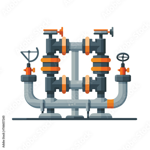Flat design natural gas pipeline icon vector illust