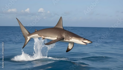 A Hammerhead Shark Breaching The Surface Of The Oc © designpro08