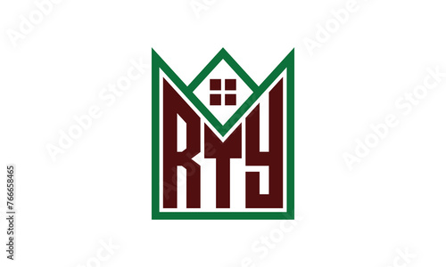 RTY initial letter builders real estate logo design vector. construction, housing, home marker, property, building, apartment, flat, compartment, business, corporate, house rent, rental, commercial