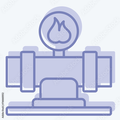 Icon Gas Pipeline. related to Nuclear symbol. two tone style. simple design editable. simple illustration