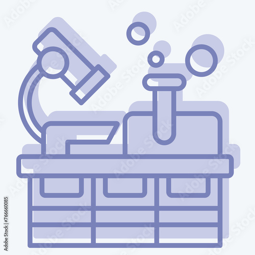 Icon Laboratory. related to Nuclear symbol. two tone style. simple design editable. simple illustration