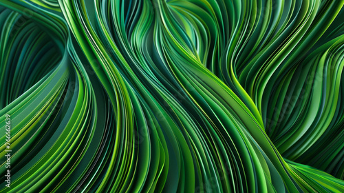 Abstract Green Wave and Lines as a Background Wallpaper Element with Space for Copy and Text