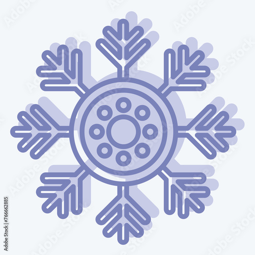 Icon Snowlakes. related to Alaska symbol. two tone style. simple design editable. simple illustration