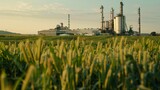 Biofuel Bonanza Cinematic shots of biofuel production facilities and fields of crops used for sustainable fuel offerin AI generated illustration