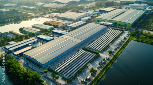 Eco-Friendly Industry Professional captures of eco-industrial parks and green manufacturing facilities implementing AI generated illustration