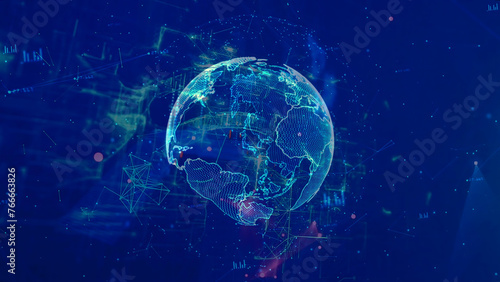 Global network connection. Concept of global business. 3d rendering.