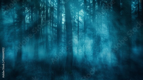 Moonlit Forest Detailed photographs of moonlit forests or woodlands with intentional blur creating a sense of mystery AI generated illustration © ArtStage