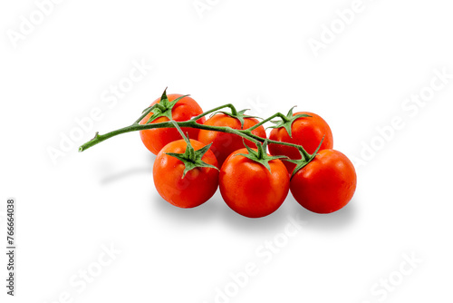 Bunch of red ripe tomatoes on a white background isolate