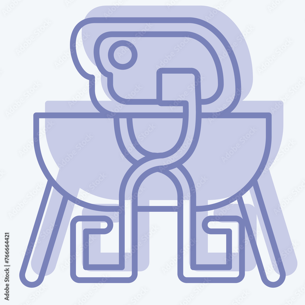 Icon Tongs. related to Camping symbol. two tone style. simple design editable. simple illustration Icon Tongs. related to Camping symbol. two tone style. simple design editable. simple illustration
