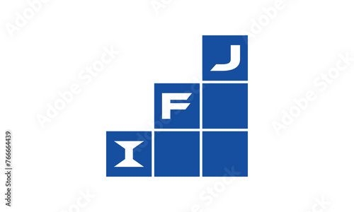 IFJ initial letter financial logo design vector template. economics, growth, meter, range, profit, loan, graph, finance, benefits, economic, increase, arrow up, grade, grew up, topper, company, scale