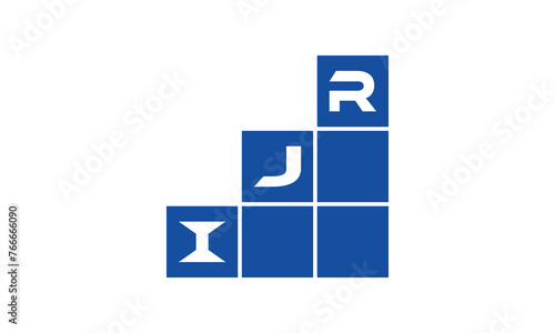 IJR initial letter financial logo design vector template. economics, growth, meter, range, profit, loan, graph, finance, benefits, economic, increase, arrow up, grade, grew up, topper, company, scale photo