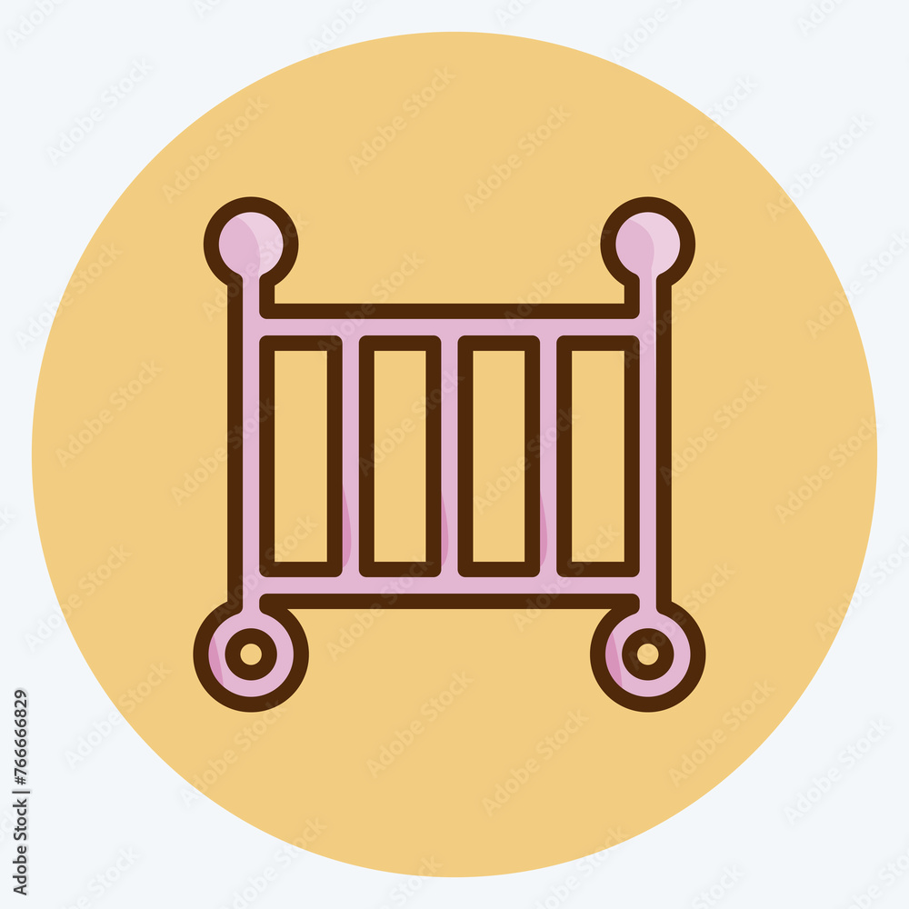 Icon Crib. suitable for Kids symbol. flat style. simple design editable. design template vector. simple illustration Icon Crib. suitable for Kids symbol. flat style. simple design editable. design template vector. simple illustration