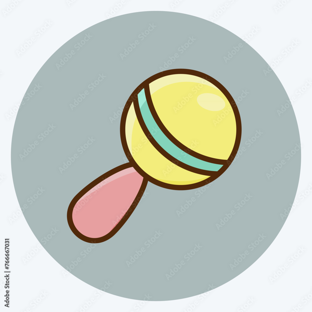 Icon Rattles. suitable for Kids symbol. flat style. simple design editable. design template vector. simple illustration Icon Rattles. suitable for Kids symbol. flat style. simple design editable. design template vector. simple illustration