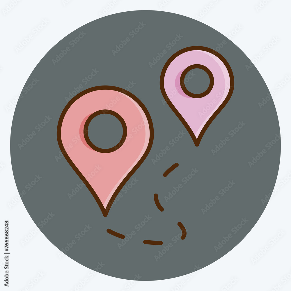 Icon Route. suitable for education symbol. flat style. simple design editable. design template vector. simple illustration Icon Route. suitable for education symbol. flat style. simple design editable. design template vector. simple illustration