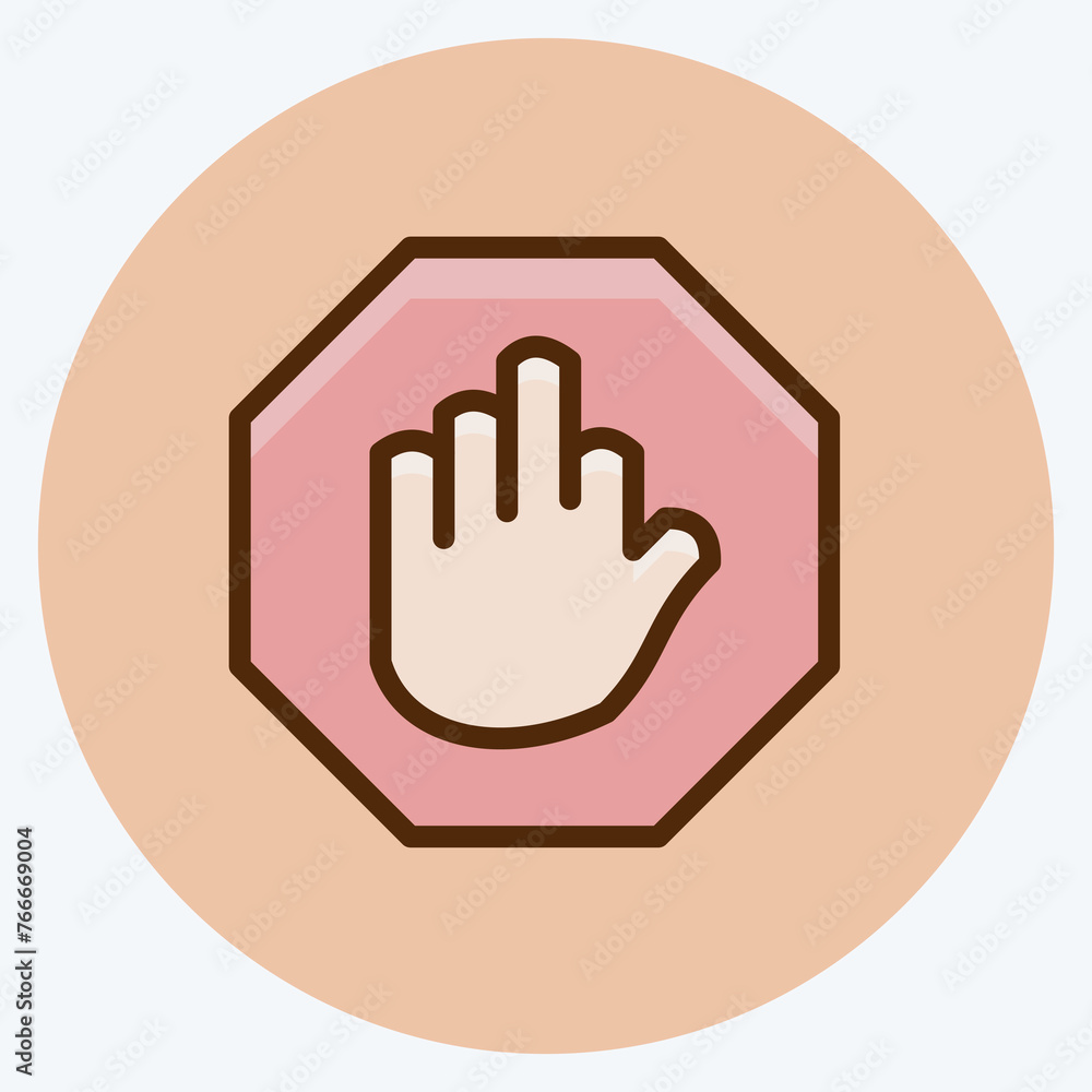 Icon Stop Hand. suitable for building symbol. flat style. simple design editable. design template vector. simple illustration Icon Stop Hand. suitable for building symbol. flat style. simple design editable. design template vector. simple illustration