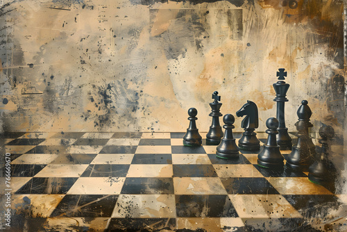 Vintage chess themed background, chess wallpaper, chess game