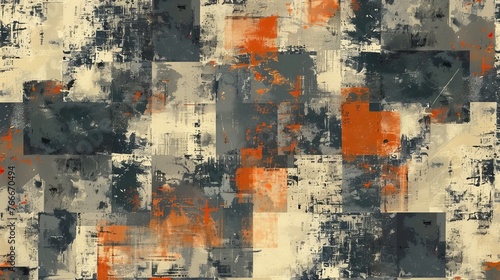 An abstract grunge pixel seamless pattern, available in a raster version for a textured and detailed appearance photo