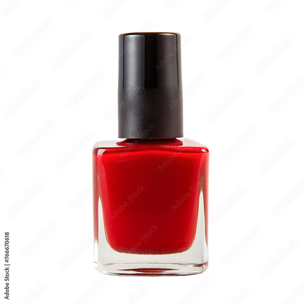 Red nail polish isolated on transparent background. Nail polish bottle. Red nail polish isolated on transparent background. Nail polish bottle.