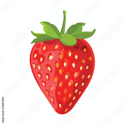 Juicy strawberry fresh icon isolated flat vector il