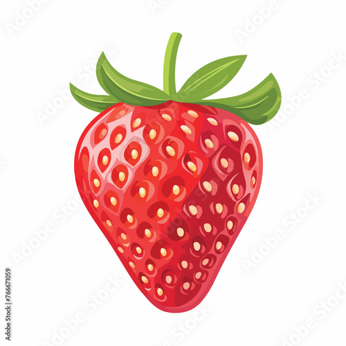 Juicy strawberry fresh icon isolated flat vector il
