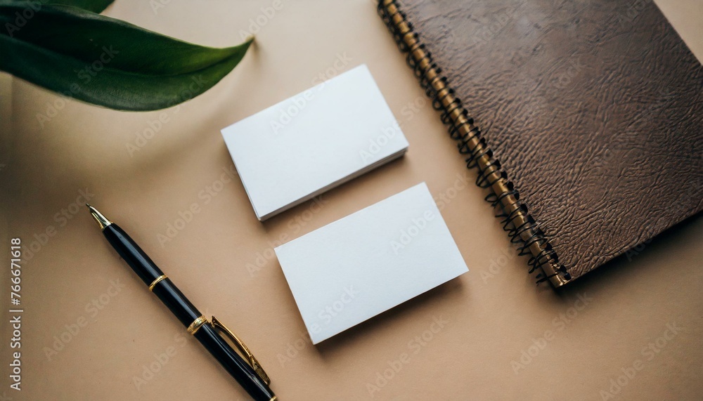 Business Card Mockup for Personal Promotion - Flatlay Template for Business Cards - Organized Decorative Desk Business Card Mockup for Personal Promotion - Flatlay Template for Business Cards - Organized Decorative Desk