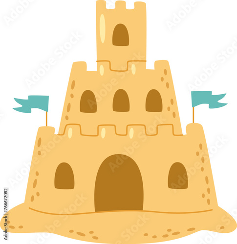 Sand Castle With Flags