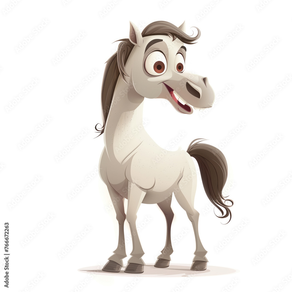 Cute Funny Cartoon Horse, Illustration for Children Book, Generative AI Cute Funny Cartoon Horse, Illustration for Children Book, Generative AI