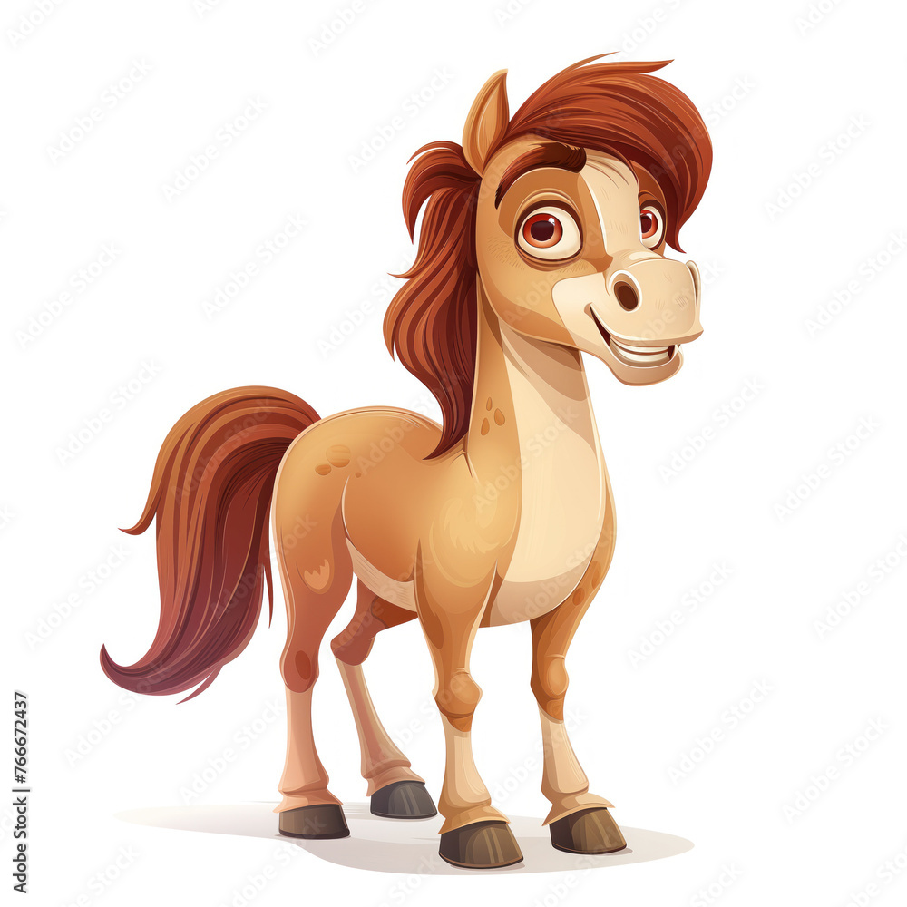 Cute Funny Cartoon Horse, Illustration for Children Book, Generative AI Cute Funny Cartoon Horse, Illustration for Children Book, Generative AI