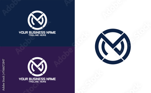 Circle MN logo design or NM circular logo